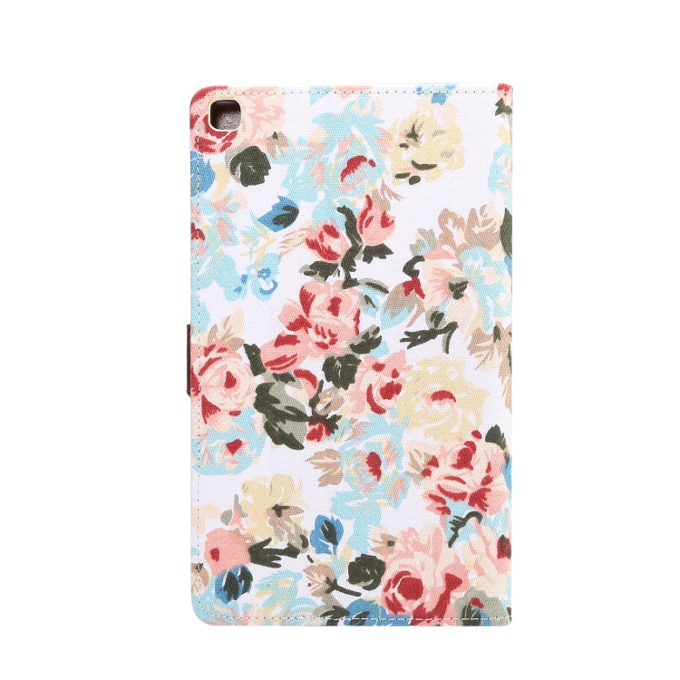 Dibase Flower Pattern Cloth Surface Horizontal Flip PC + PU Leather Case with Holder & Card Slots & Sleep / Wake-up Function For Galaxy Tab A 8.0 inch (2019) / T290 / T295