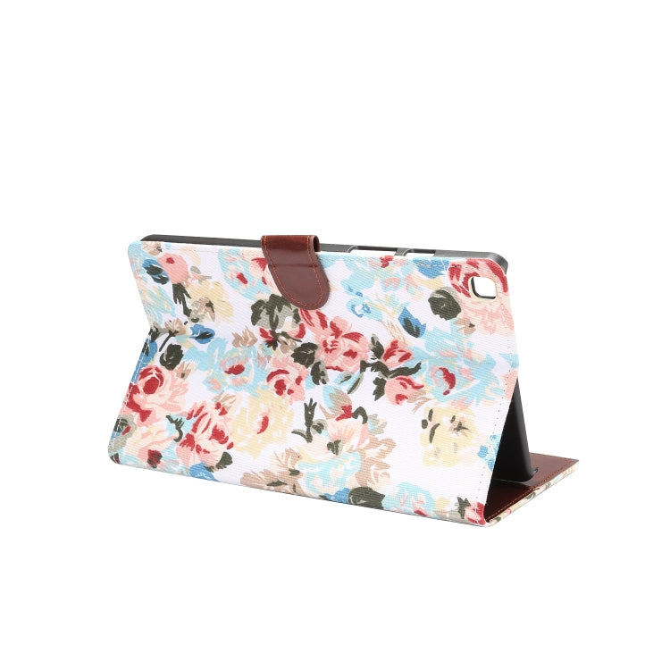 Dibase Flower Pattern Cloth Surface Horizontal Flip PC + PU Leather Case with Holder & Card Slots & Sleep / Wake-up Function For Galaxy Tab A 8.0 inch (2019) / T290 / T295