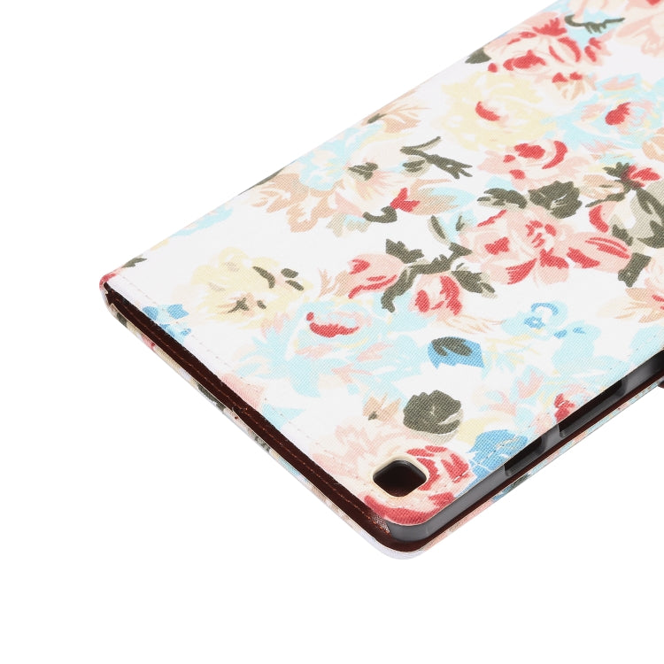 Dibase Flower Pattern Cloth Surface Horizontal Flip PC + PU Leather Case with Holder & Card Slots & Sleep / Wake-up Function For Galaxy Tab A 8.0 inch (2019) / T290 / T295