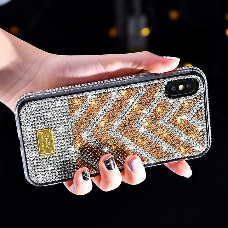For iPhone X / XS TPU + Epoxy Gradient Diamond Series Phone Protective Case