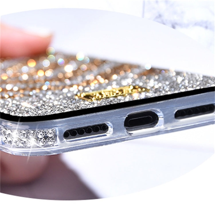 For iPhone X / XS TPU + Epoxy Gradient Diamond Series Phone Protective Case