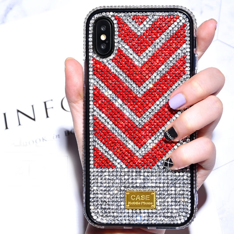 For iPhone X / XS TPU + Epoxy Gradient Diamond Series Phone Protective Case