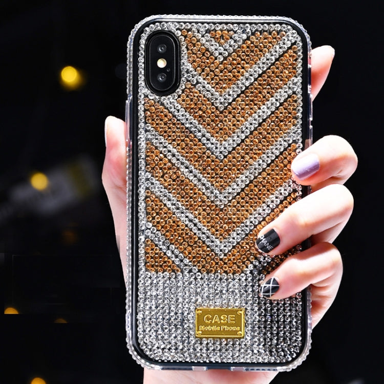 For iPhone XS Max TPU + Epoxy Gradient Diamond Series Phone Protective Case
