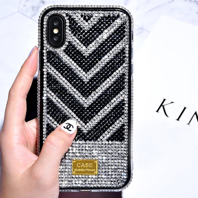 For iPhone XS Max TPU + Epoxy Gradient Diamond Series Phone Protective Case