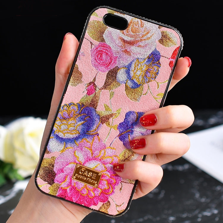 For iPhone X / XS TPU + Epoxy Flowers Series Phone Protective Case with Crystalline Chain