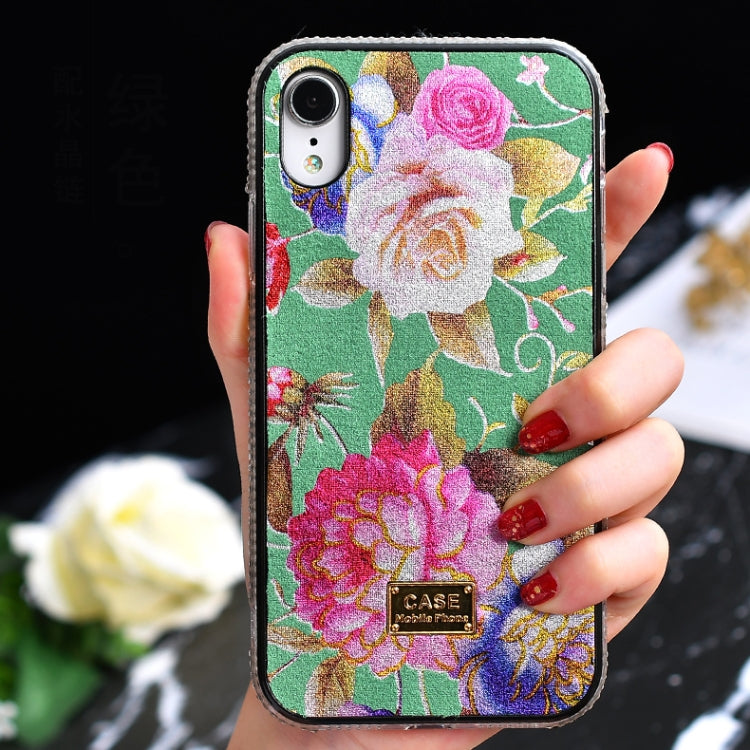 For iPhone X / XS TPU + Epoxy Flowers Series Phone Protective Case