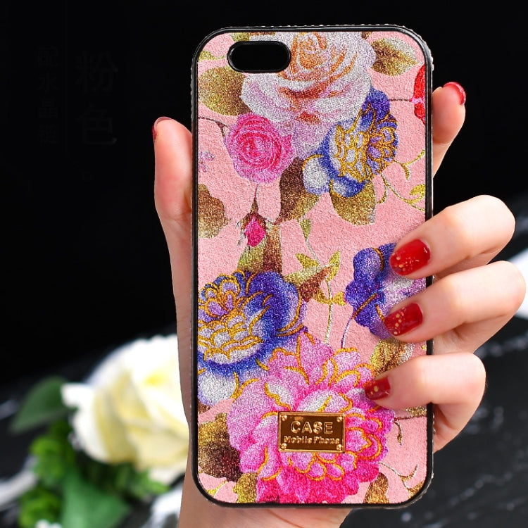 For iPhone X / XS TPU + Epoxy Flowers Series Phone Protective Case