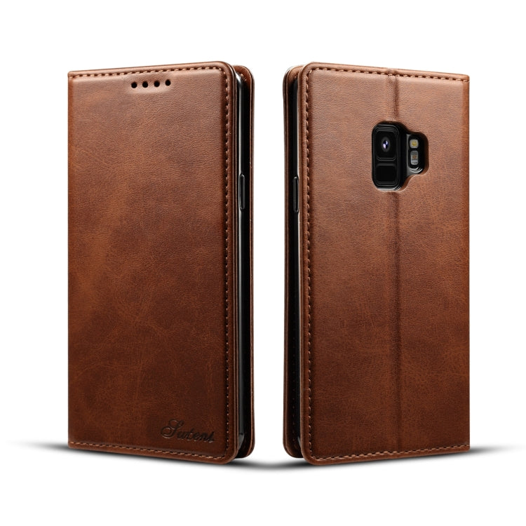 Suteni Calf Texture Horizontal Flip Leather Case with Holder & Card Slots & Wallet for Galaxy S9