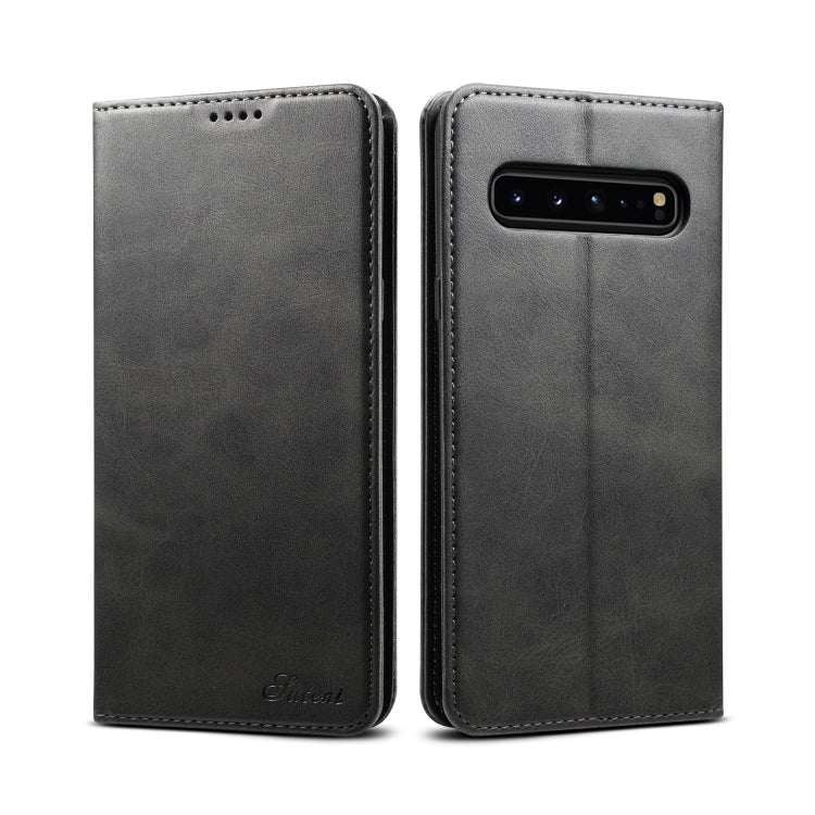 Suteni Calf Texture Horizontal Flip Leather Case with Holder & Card Slots & Wallet for Galaxy S10 5G