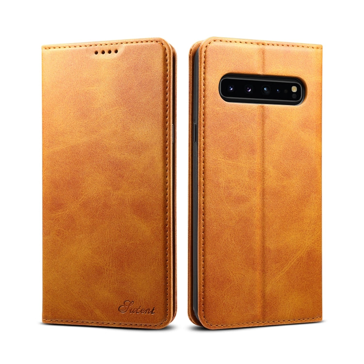 Suteni Calf Texture Horizontal Flip Leather Case with Holder & Card Slots & Wallet for Galaxy S10 5G