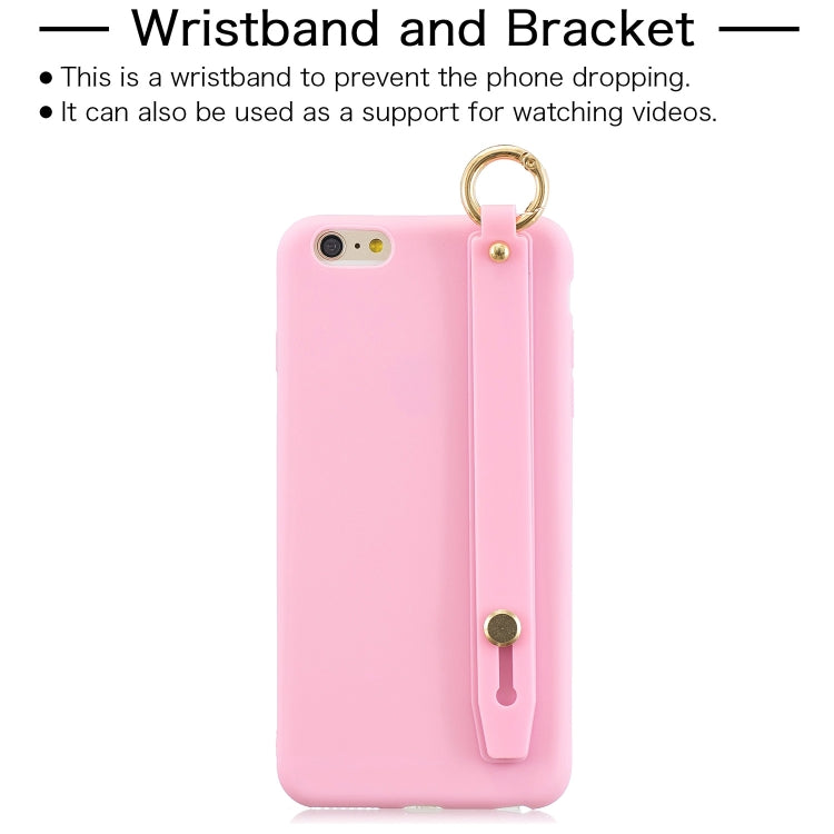 Shockproof Solid Color TPU Case with Wristband For iPhone 6s Plus / 6 Plus