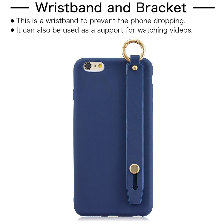 Shockproof Solid Color TPU Case with Wristband For iPhone 6s Plus / 6 Plus