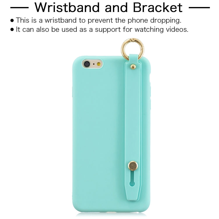 Shockproof Solid Color TPU Case with Wristband For iPhone 6s Plus / 6 Plus
