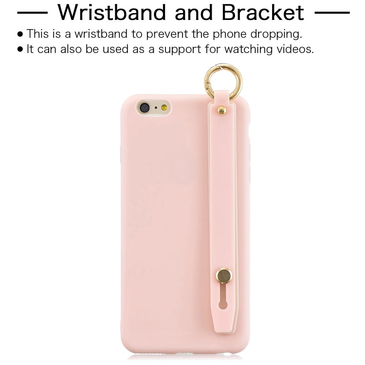 Shockproof Solid Color TPU Case with Wristband For iPhone 6s Plus / 6 Plus