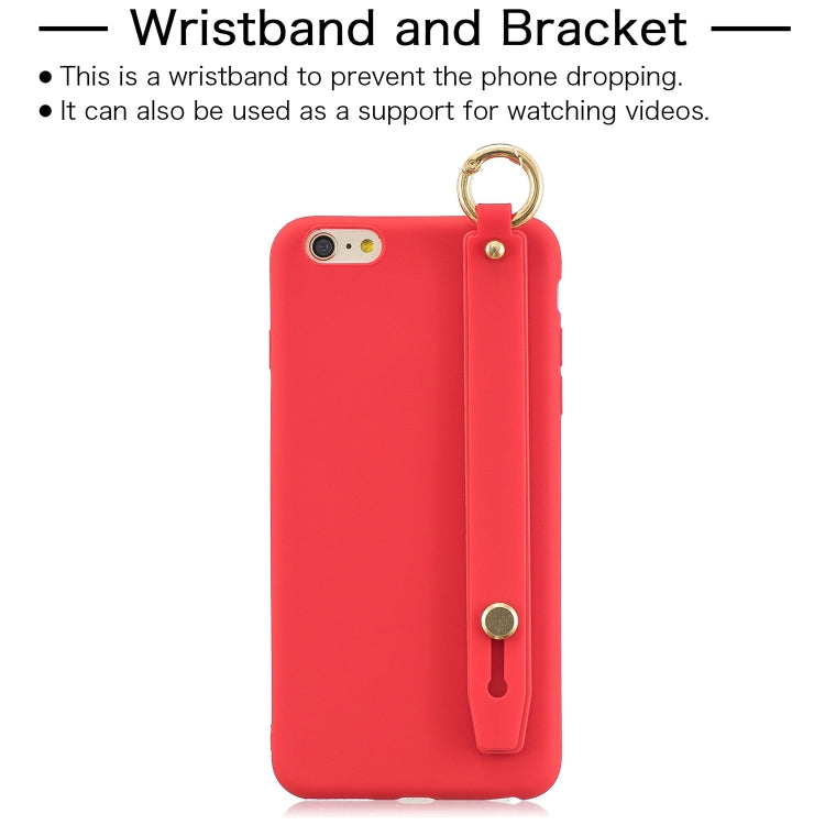 Shockproof Solid Color TPU Case with Wristband For iPhone 6s Plus / 6 Plus