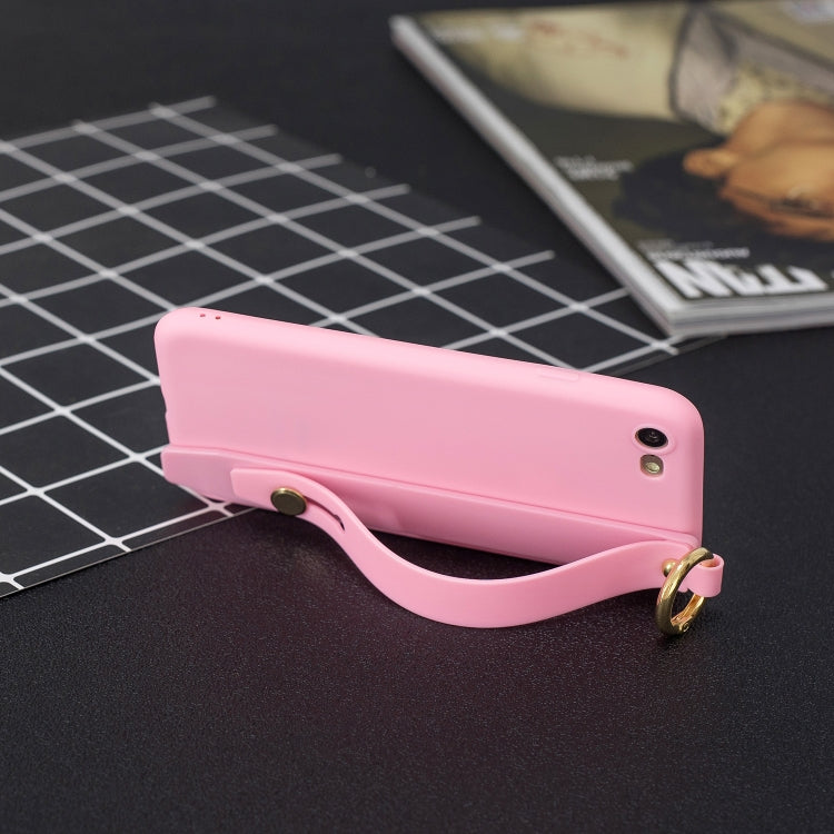 For iPhone SE 2022 / SE 2020 / 8 / 7 Shockproof Solid Color TPU Case with Wristband
