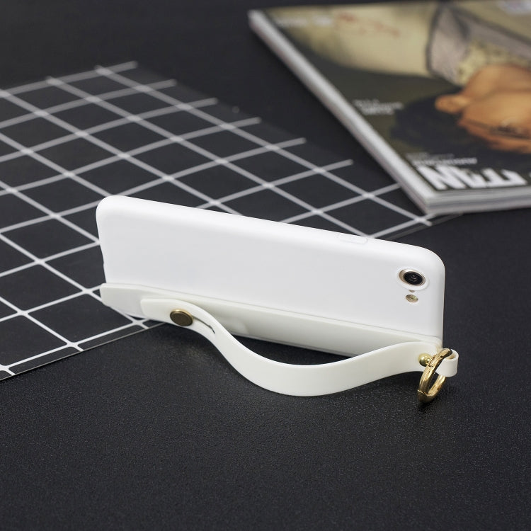 For iPhone SE 2022 / SE 2020 / 8 / 7 Shockproof Solid Color TPU Case with Wristband