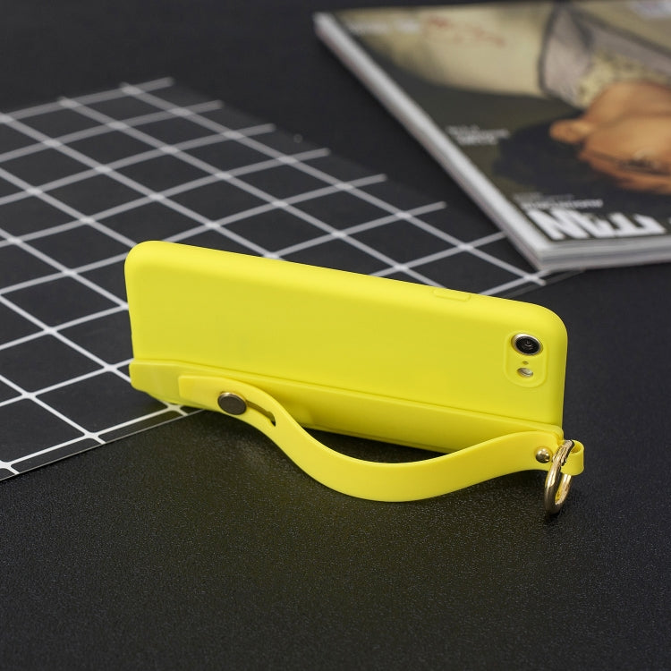 For iPhone SE 2022 / SE 2020 / 8 / 7 Shockproof Solid Color TPU Case with Wristband