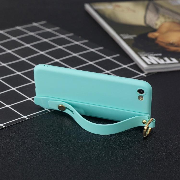 For iPhone SE 2022 / SE 2020 / 8 / 7 Shockproof Solid Color TPU Case with Wristband