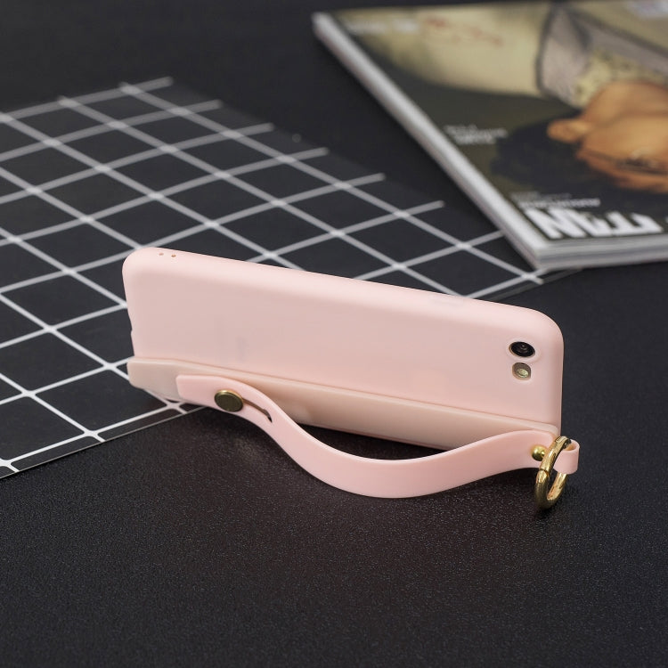 For iPhone SE 2022 / SE 2020 / 8 / 7 Shockproof Solid Color TPU Case with Wristband