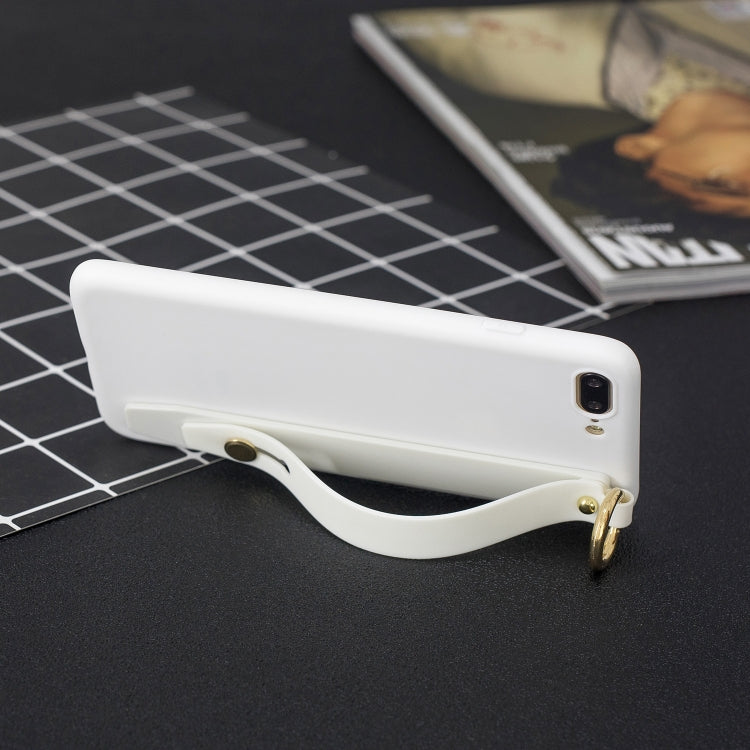 Shockproof Solid Color TPU Case with Wristband For iPhone 8 Plus / 7 Plus