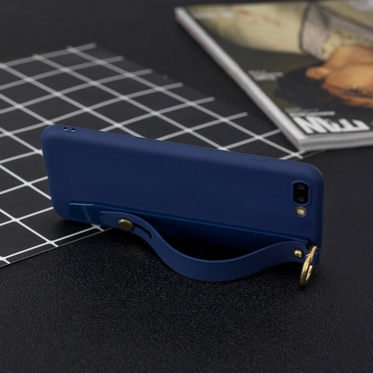 Shockproof Solid Color TPU Case with Wristband For iPhone 8 Plus / 7 Plus