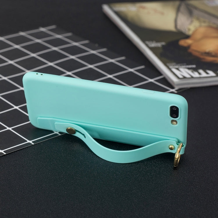 Shockproof Solid Color TPU Case with Wristband For iPhone 8 Plus / 7 Plus