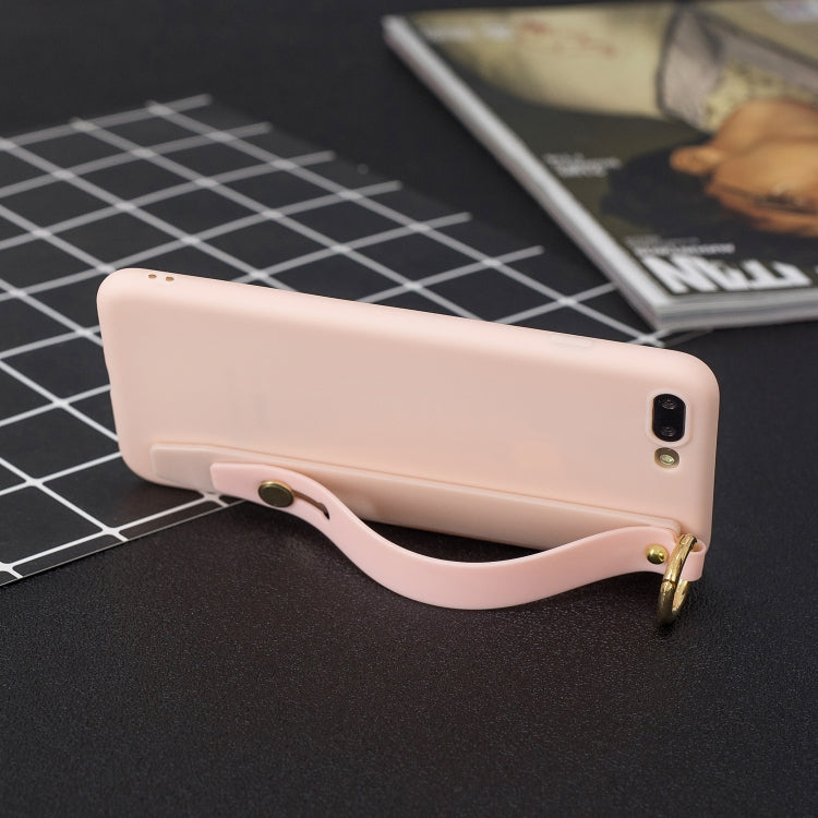 Shockproof Solid Color TPU Case with Wristband For iPhone 8 Plus / 7 Plus
