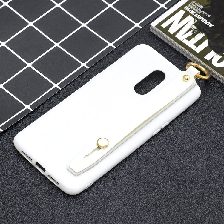 Shockproof Solid Color TPU Case with Wristband For OnePlus 7