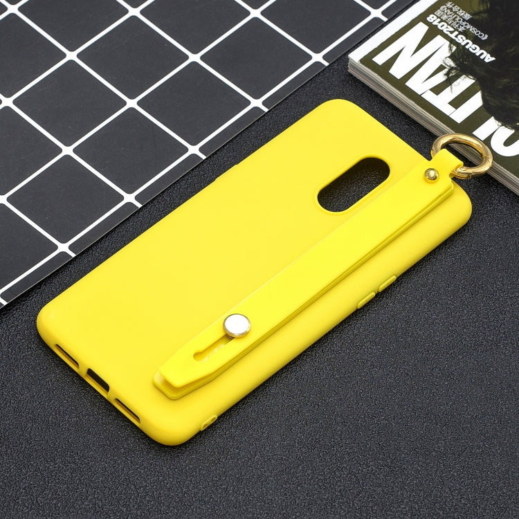 Shockproof Solid Color TPU Case with Wristband For OnePlus 7
