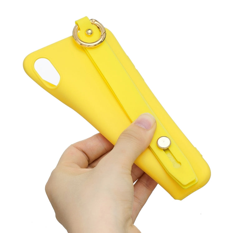 Shockproof Solid Color TPU Case with Wristband For OnePlus 7