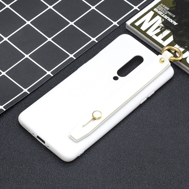 Shockproof Solid Color TPU Case with Wristband For OnePlus 7 Pro
