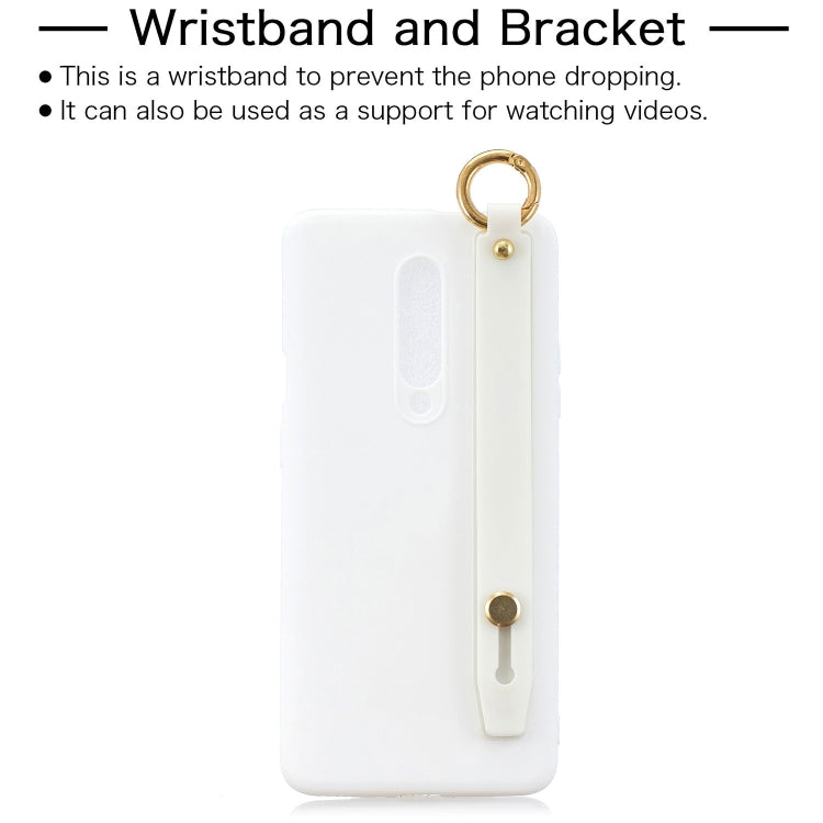 Shockproof Solid Color TPU Case with Wristband For OnePlus 7 Pro