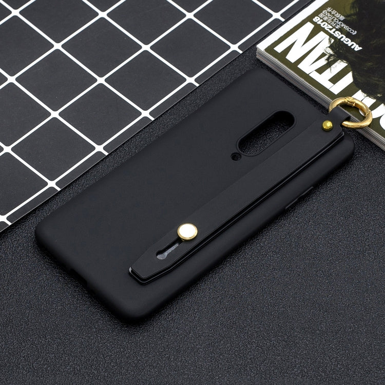 Shockproof Solid Color TPU Case with Wristband For OnePlus 7 Pro
