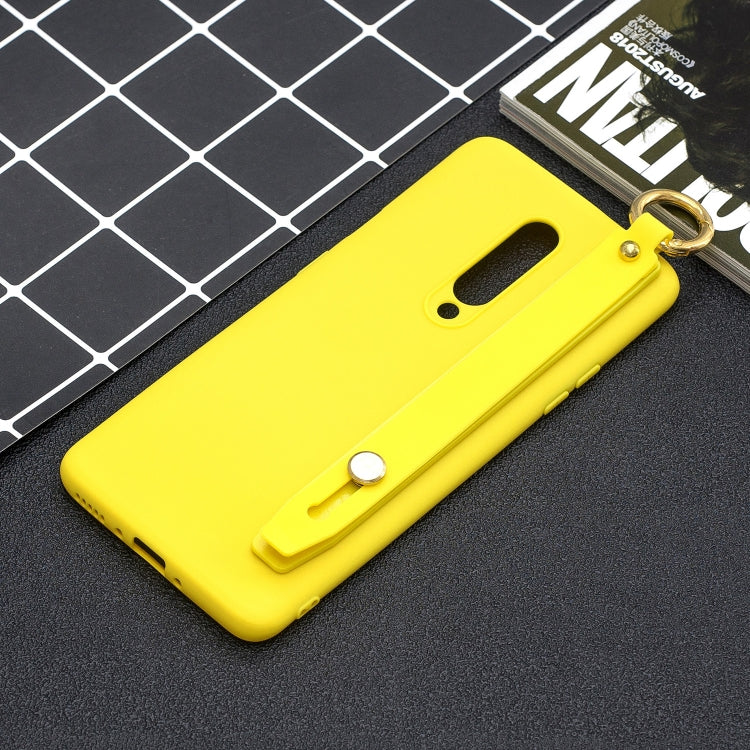 Shockproof Solid Color TPU Case with Wristband For OnePlus 7 Pro