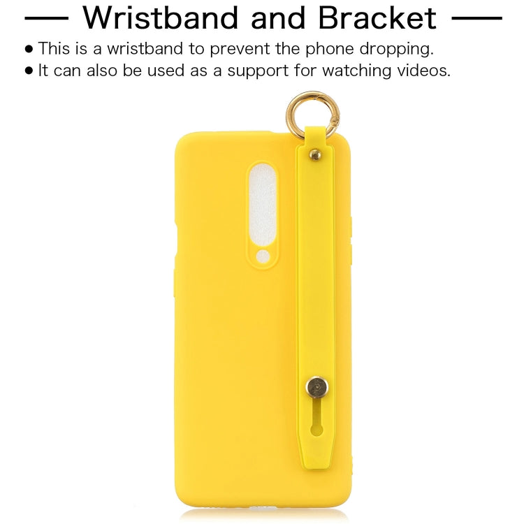 Shockproof Solid Color TPU Case with Wristband For OnePlus 7 Pro