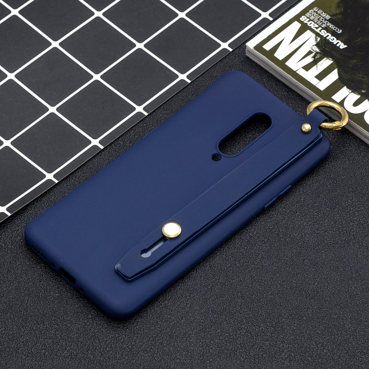 Shockproof Solid Color TPU Case with Wristband For OnePlus 7 Pro