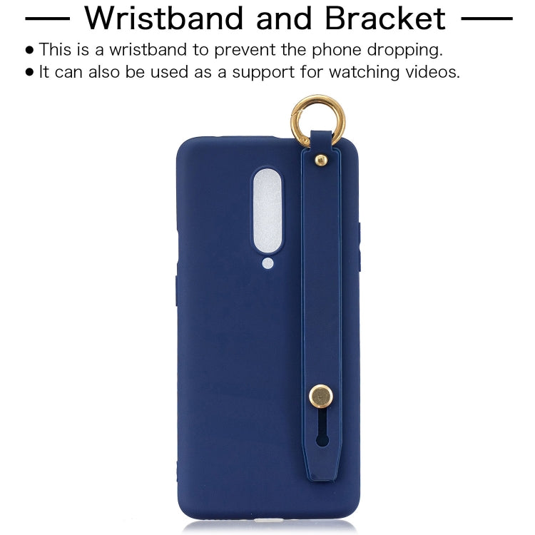 Shockproof Solid Color TPU Case with Wristband For OnePlus 7 Pro
