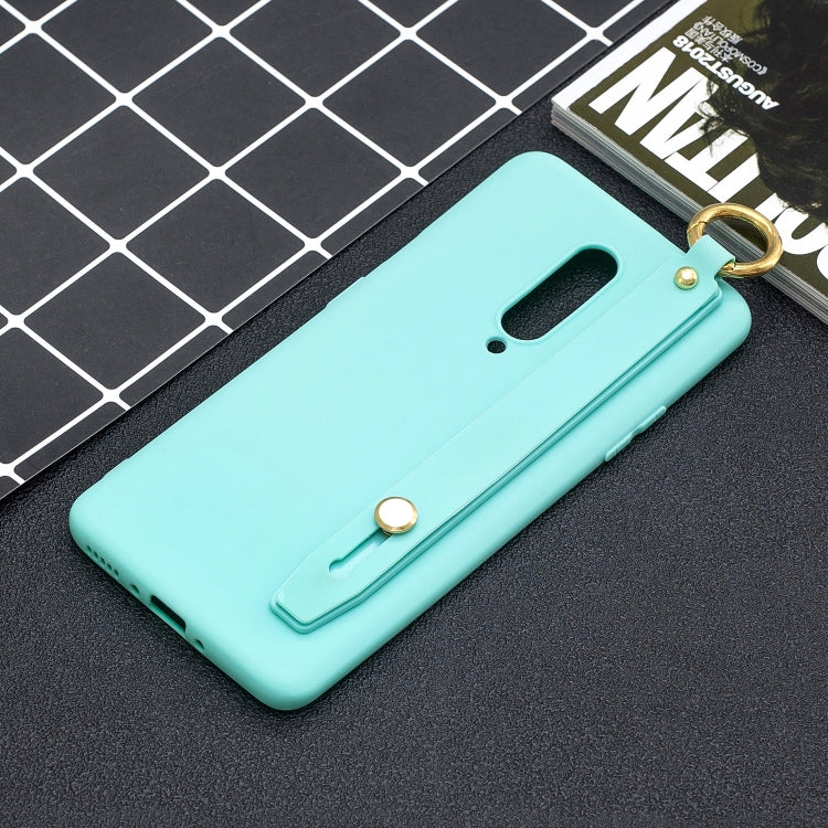 Shockproof Solid Color TPU Case with Wristband For OnePlus 7 Pro