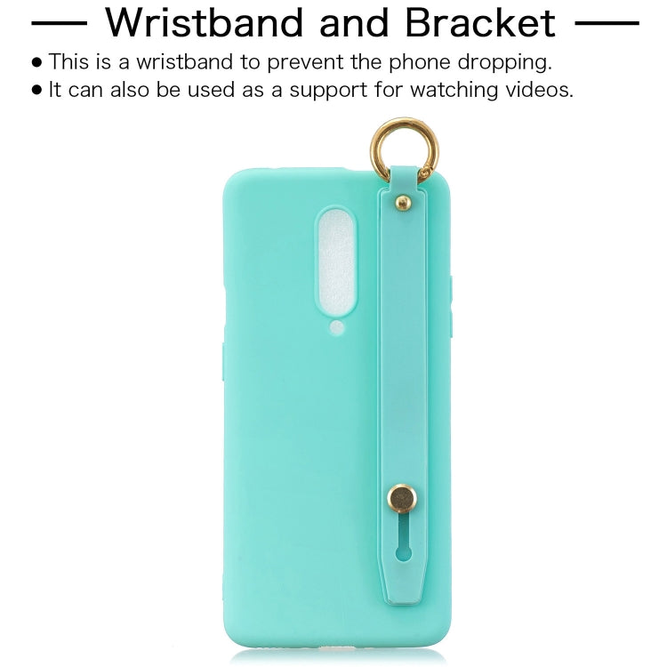 Shockproof Solid Color TPU Case with Wristband For OnePlus 7 Pro