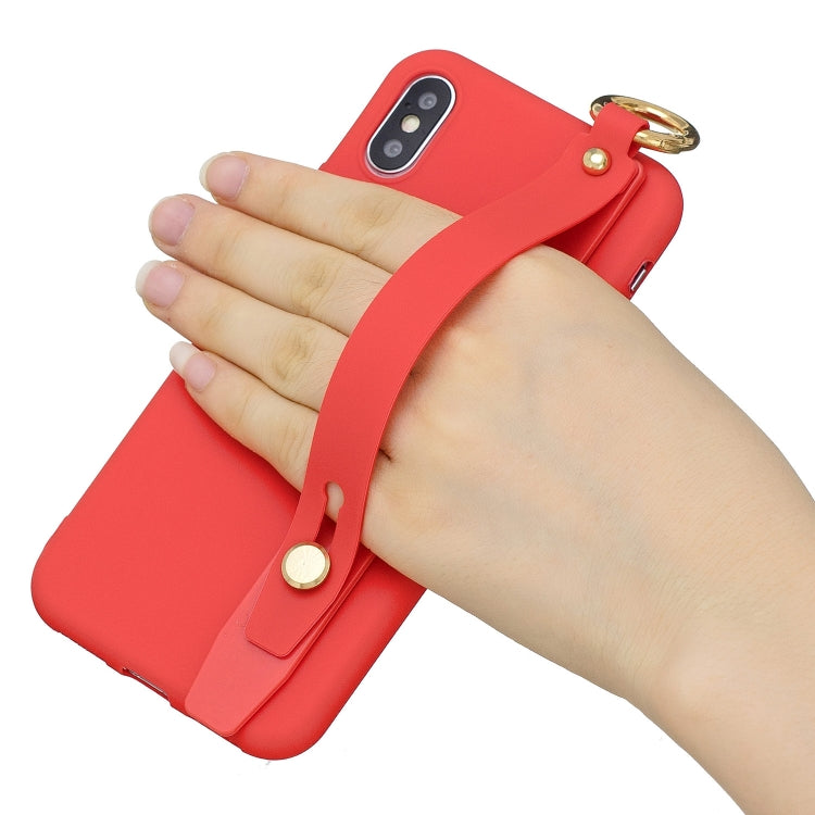 Shockproof Solid Color TPU Case with Wristband For OnePlus 7 Pro