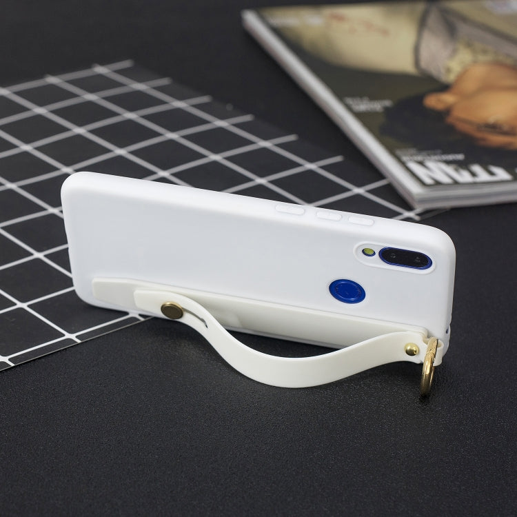 Shockproof Solid Color TPU Case with Wristband For Huawei P Smart (2019)
