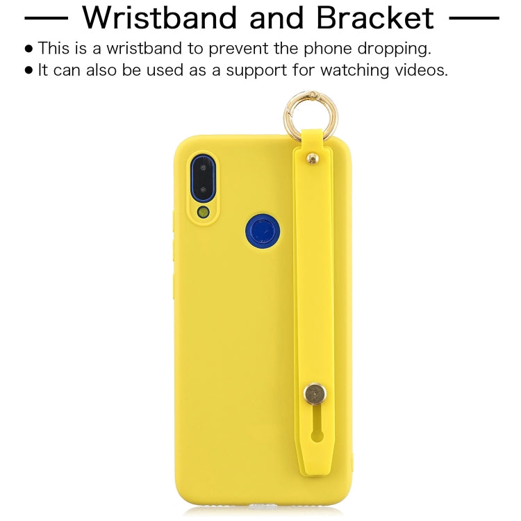 Shockproof Solid Color TPU Case with Wristband For Huawei P Smart (2019)