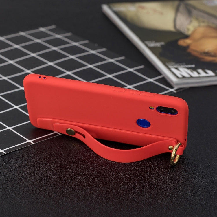 Shockproof Solid Color TPU Case with Wristband For Huawei P Smart (2019)