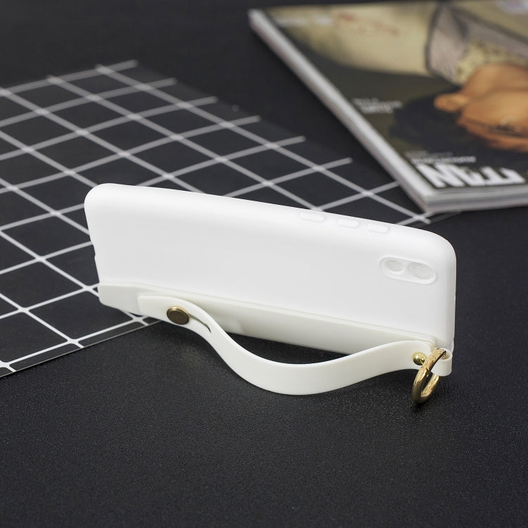 Shockproof Solid Color TPU Case with Wristband For Huawei Enjoy 8s