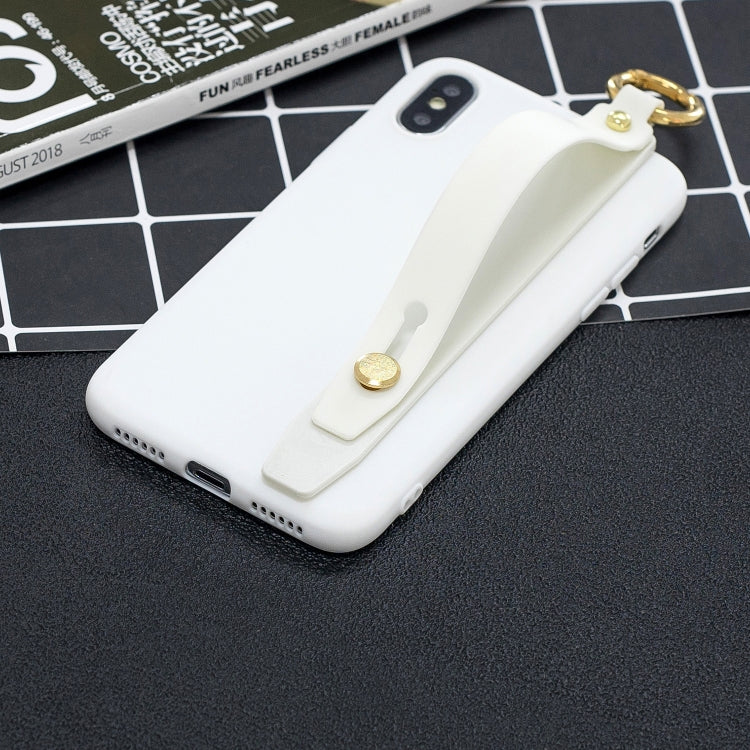 Shockproof Solid Color TPU Case with Wristband For Huawei Enjoy 8s