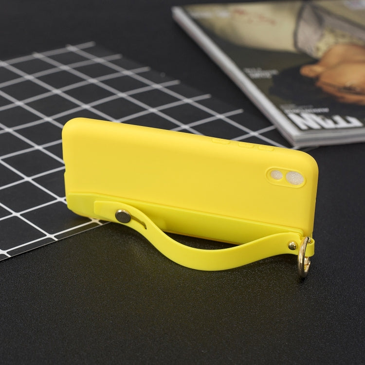 Shockproof Solid Color TPU Case with Wristband For Huawei Enjoy 8s