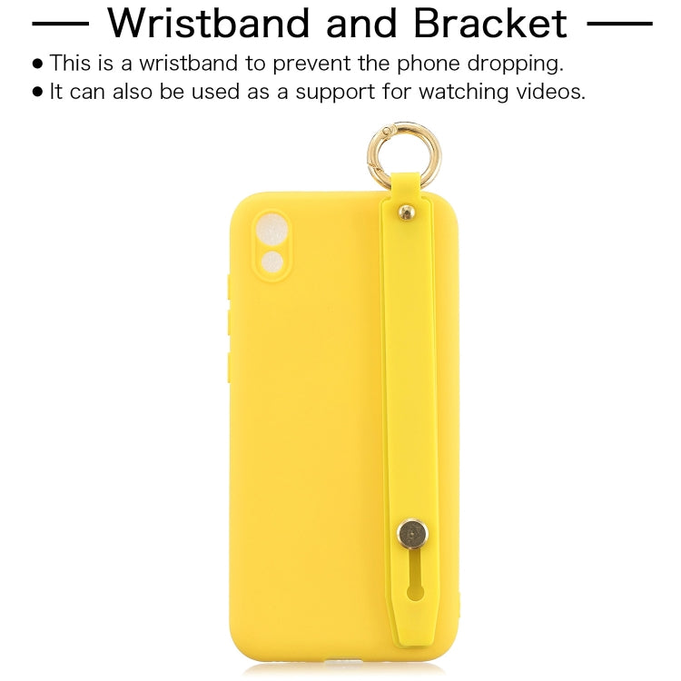 Shockproof Solid Color TPU Case with Wristband For Huawei Enjoy 8s