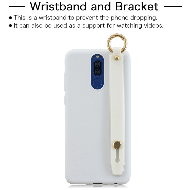 Shockproof Solid Color TPU Case with Wristband For Huawei Mate 10 Lite / Maimang 6