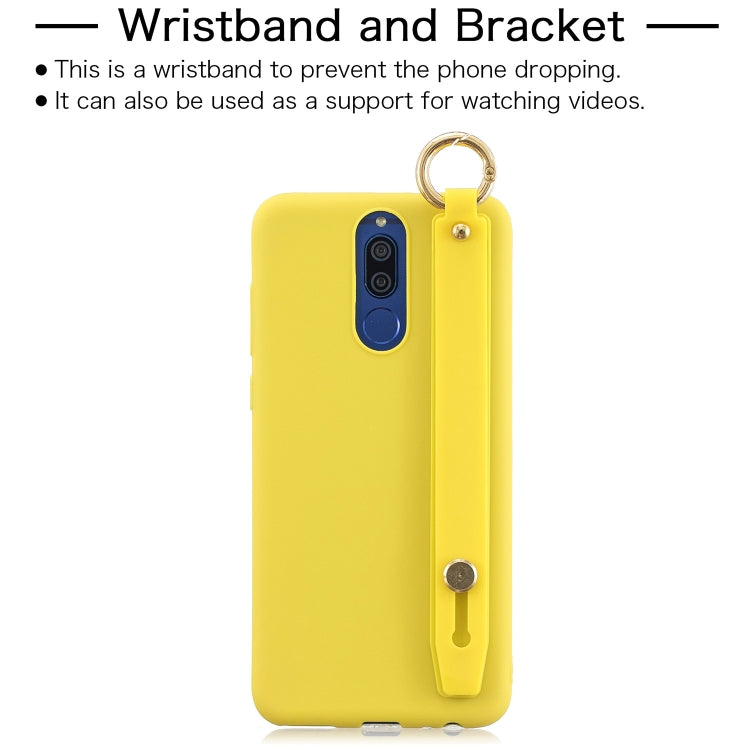 Shockproof Solid Color TPU Case with Wristband For Huawei Mate 10 Lite / Maimang 6